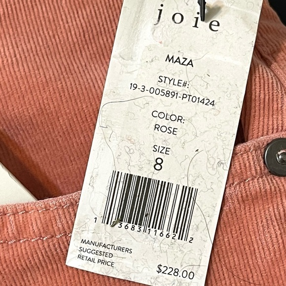 Joie Maza Rose Corduroy Cropped Pant Size 8 Women - Picture 9 of 13